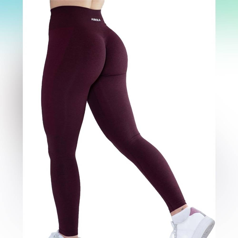 AUROLA Seamless Women's Burgundy Leggings